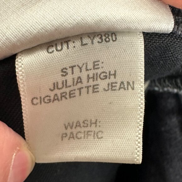 Reformation Julia High Cigarette Jeans Pacific Black Womens Size 25 Denim Raw - Picture 11 of 15